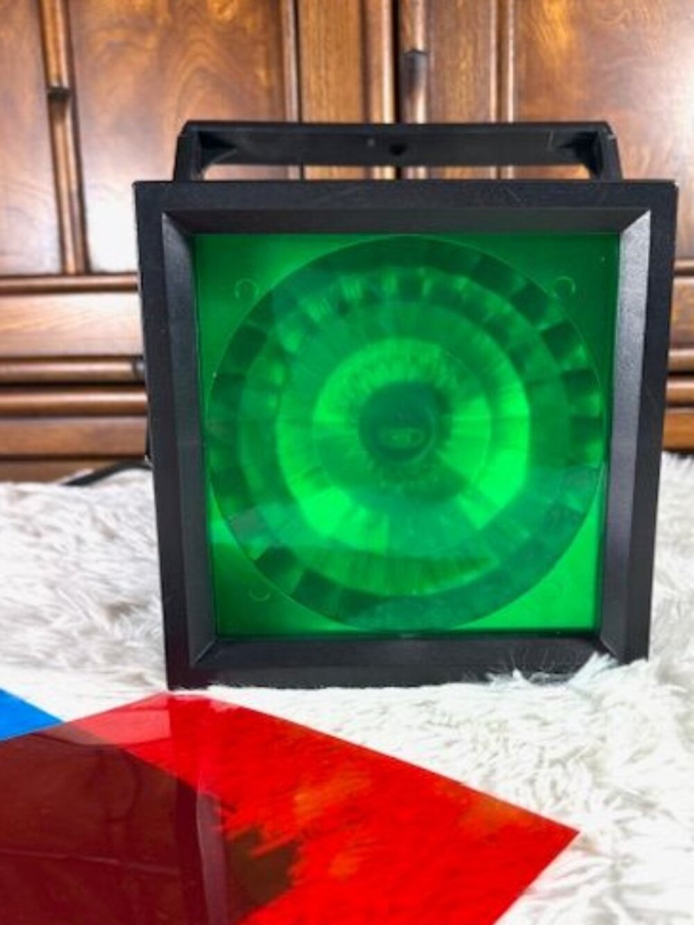 Vintage Techno Square Strobe Light + Green Red Blue Filters